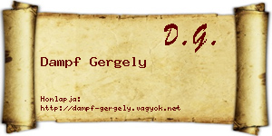 Dampf Gergely névjegykártya